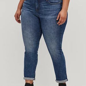 Torrid Bombshell Straight Premium Stretch Jeans, 28, Med Wash